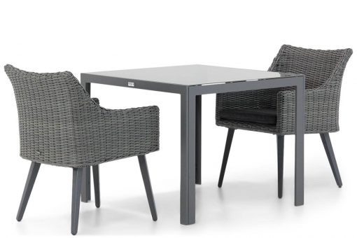 milton off black tuinstoel met mondello tuintafel 90 cmtuinset 510x340 - Garden Collections Milton/Mondello 90 cm dining tuinset 3-delig