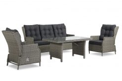 new castle loungeset met 3 zits bank en hoge tafel 247x165 - Garden Collections New Castle dining loungeset 4-delig