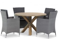 orlando tuinset flat antraciet 5d sand city 247x165 - Garden Collections Orlando/Sand City rond 120 cm dining tuinset 5-delig