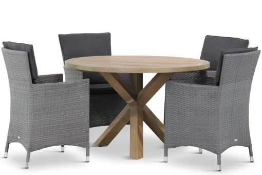 orlando tuinset flat antraciet 5d sand city 510x340 - Garden Collections Orlando/Sand City rond 120 cm dining tuinset 5-delig