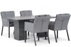 parma tuinset antracite 5d graniet rechthoek 247x165 - Lifestyle Parma/Graniet 180 cm dining tuinset 5-delig