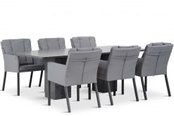 parma tuinset antracite 7d graniet rechthoek 247x165 - Lifestyle Parma/Graniet 220 cm dining tuinset 7-delig