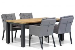 parma tuinstoel met veneto tuintafel 180 tuinset 247x165 - Lifestyle Parma/Veneto 180 cm dining tuinset 5-delig