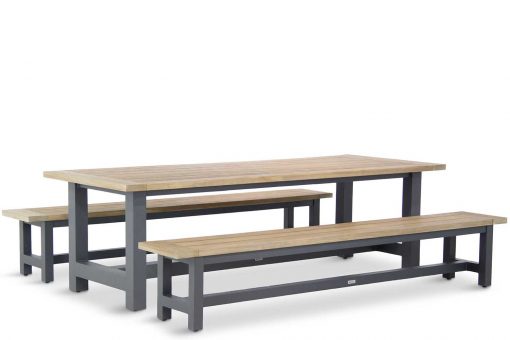 san francisco tuinset greywash teak tafel bank 510x340 - Lifestyle San Francisco picknick dining tuinset 260 cm 3-delig