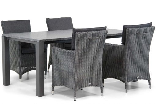 springfield diningset off black 5d munster 510x340 - Garden Collections Springfield/Munster 180 cm dining tuinset 5-delig