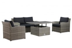 wicker loungeset giardino met ferie loungetafel 247x165 - Garden Collections Giardino/Ferie 140 cm stoel-bank loungeset 4-delig