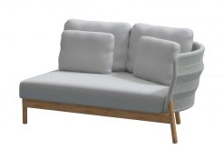 avalon open bank links 247x165 - 4 Season Outdoor Avalon teak modular 2 seater bench left arm Frozen with 5 cushions