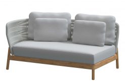 avalon open bank rechts 247x165 - Avalon teak modular 2 seater bench right arm Frozen with 5 cushions