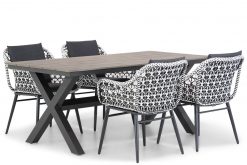 dolphin blackwhite stoel met forest tafel 180 cm 4 persoons tuinset 247x165 - Lifestyle Dolphin/Forest 180 cm dining tuinset 5-delig