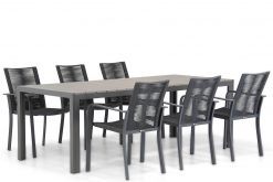 anissa tuinstoel met young tafel 217 cm 6 persoons tuinset 247x165 - Santika Annisa/Young 217 cm dining tuinset 7-delig