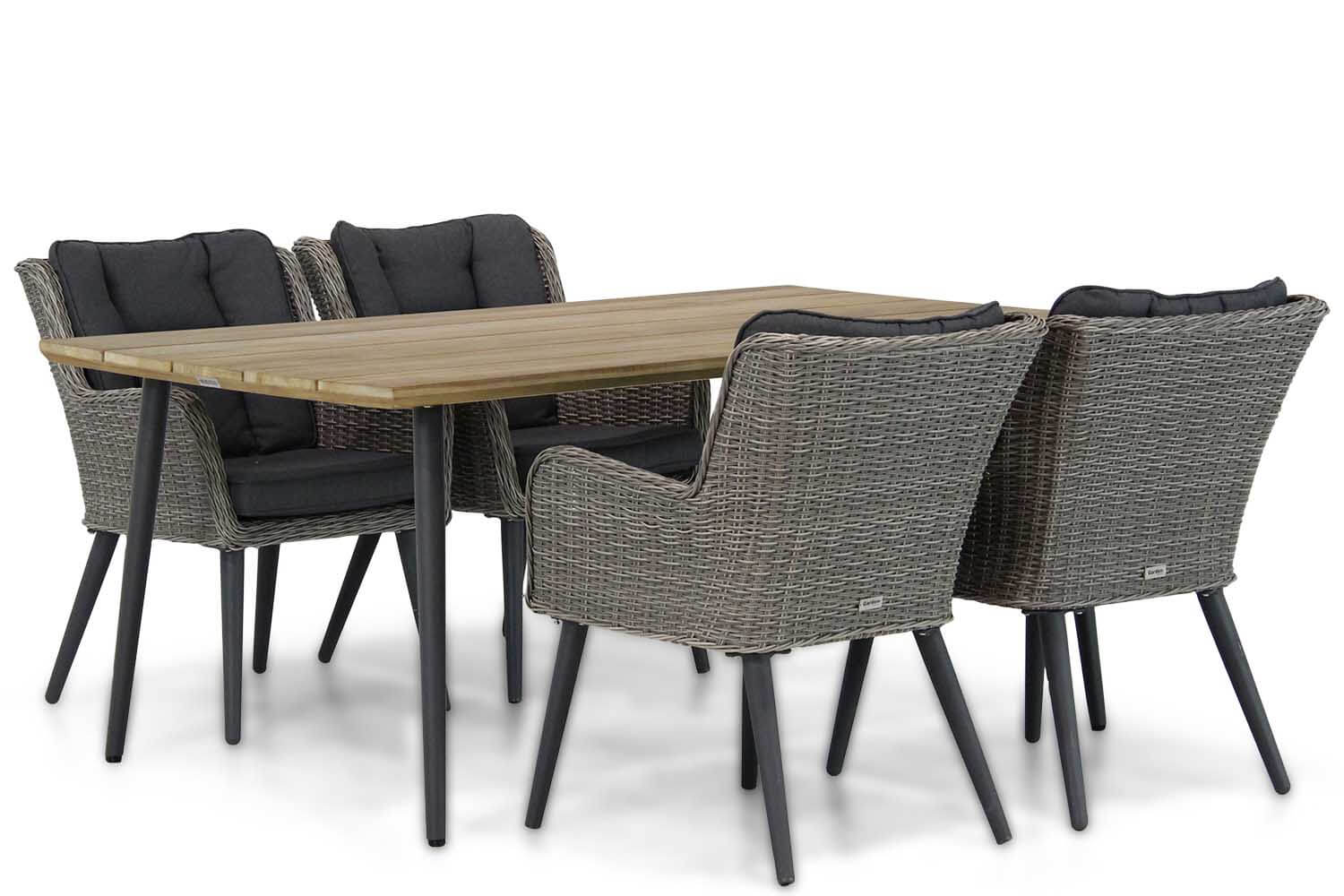 garden collections boston wicker dining tuinstoel montana tuintafel 180 cm - Garden Collections Boston/Montana 180 cm dining tuinset 5-delig