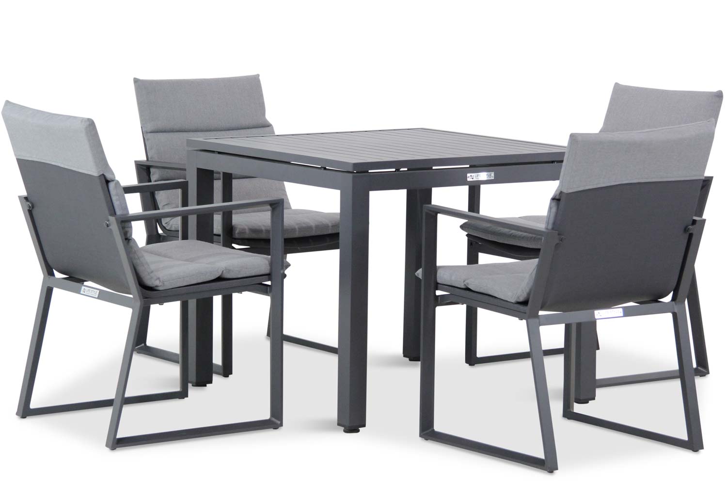 treviso tuinset antracite 5d concept 2  - Lifestyle Treviso/Concept 90 cm dining tuinset 5-delig